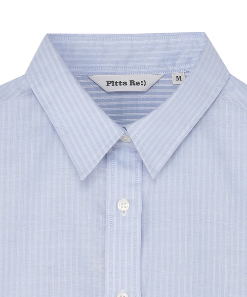 TOKYO SHIRTS(トウキョウシャツ)の「【Pitta Re:)】ふわっとガーゼシャツ レギュラーシルエット 七分袖 綿100% レディース カジュアルシャツ(シャツ/ブラウス・レディース・ブルー・S/M)」の3枚目の写真