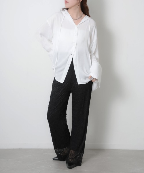 Riberry（リベリー）の「シアーレースパンツ（その他パンツ・レディース・オフホワイト/ブラック・MEDIUM）」の6枚目の写真