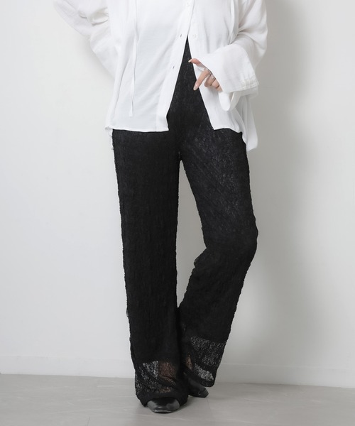 Riberry（リベリー）の「シアーレースパンツ（その他パンツ・レディース・オフホワイト/ブラック・MEDIUM）」の7枚目の写真