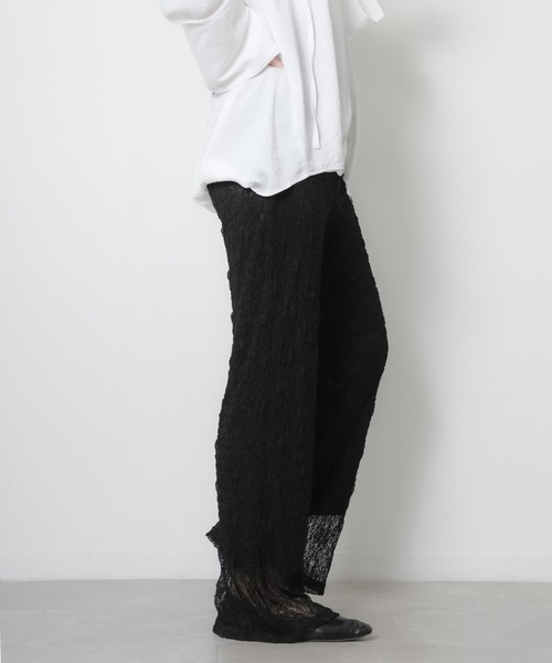 Riberry（リベリー）の「シアーレースパンツ（その他パンツ・レディース・オフホワイト/ブラック・MEDIUM）」の9枚目の写真