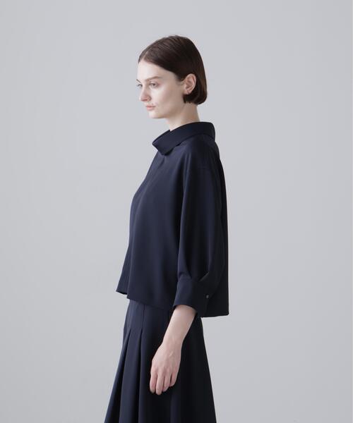 ADORE（アドーア）の「◆ドライタッチクロスブラウス（シャツ/ブラウス・レディース・グリーン/ネイビー/ホワイト・38）」の9枚目の写真