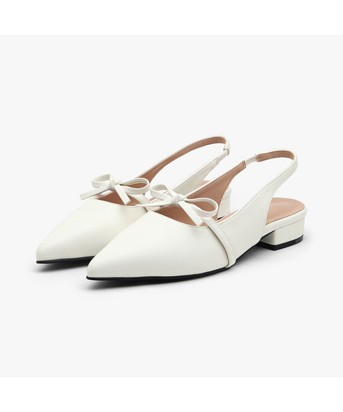 SAPPUN（サプン）の「Miere リボン スリングバック フラットシューズ (2.5cm)（サンダル・レディース・アイボリー/ブラック/ベージュ・22.5cm/23.5cm/25.5cm/24cm/24.5cm/23cm/25cm）」の2枚目の写真