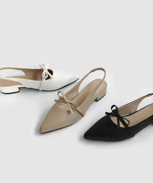 SAPPUN（サプン）の「Miere リボン スリングバック フラットシューズ (2.5cm)（サンダル・レディース・アイボリー/ブラック/ベージュ・22.5cm/23.5cm/25.5cm/24cm/24.5cm/23cm/25cm）」の4枚目の写真