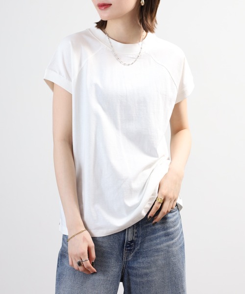 FUNALIVE(ファンアライブ)の「クルーネックフレンチスリーブTシャツ(Tシャツ/カットソー・レディース・チャコールグレー/ブラック系その他/ブラック/オフホワイト/モカ/ミント/ベージュ/ホワイト系その他・F)」の21枚目の写真