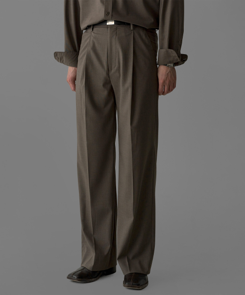 BOWLOW PRODUCT（バウロープロダクト）の「コンパクトワンタックTRスラックス[ベージュ]（スラックス・メンズ・その他・MEDIUM/LARGE/X-LARGE）」の3枚目の写真
