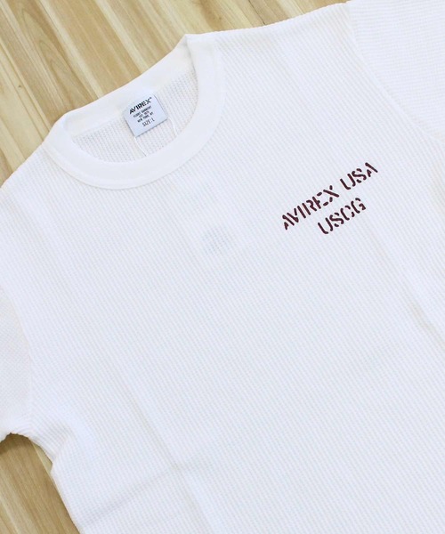 AVIREX(アヴィレックス)の「MINI WAFFLE TEE ”U.S.COAST GUARD”(Tシャツ/カットソー・メンズ・オリーブ/オレンジ/ブラック/ホワイト・XL/L/M)」の7枚目の写真