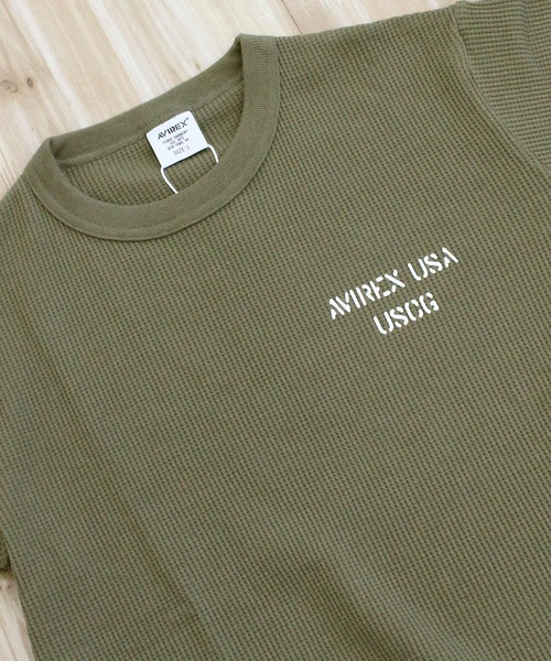 AVIREX(アヴィレックス)の「MINI WAFFLE TEE ”U.S.COAST GUARD”(Tシャツ/カットソー・メンズ・オリーブ/オレンジ/ブラック/ホワイト・XL/L/M)」の15枚目の写真