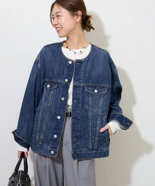 JOURNAL STANDARD relume（ジャーナルスタンダード　レリューム）の「《WEB限定追加5》デニムジャケット（デニムジャケット・レディース・ネイビー・FREE）」の4枚目の写真