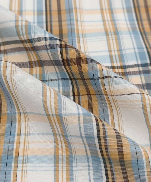 ad thie（アドティエ）の「ショート丈 チェックシャツ（シャツ/ブラウス・レディース・ブラウン/ピンク/オフホワイト/ライトブルー・FREE）」の7枚目の写真