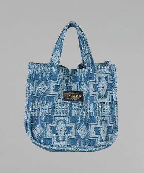 PENDLETON(ペンドルトン)の「【 PENDLETON / ペンドルトン 】JAQUARD DENIM BAG / ジャガードデニムバッグ(トートバッグ・レディース・ブラック/インディゴブルー・FREE)」の1枚目の写真