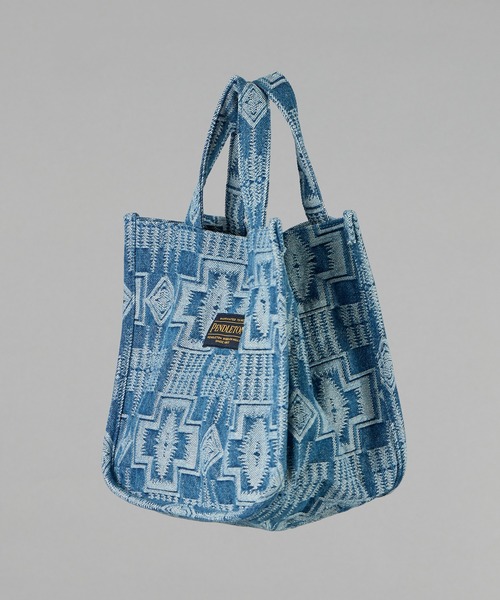 PENDLETON(ペンドルトン)の「【 PENDLETON / ペンドルトン 】JAQUARD DENIM BAG / ジャガードデニムバッグ(トートバッグ・レディース・ブラック/インディゴブルー・FREE)」の6枚目の写真