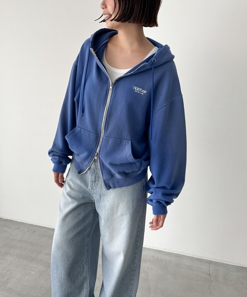 CANAL JEAN(キャナルジーン)の「El mar number ヴィンテージウォッシュジップパーカー(パーカー・レディース・ブルー・ONE SIZE)」の1枚目の写真