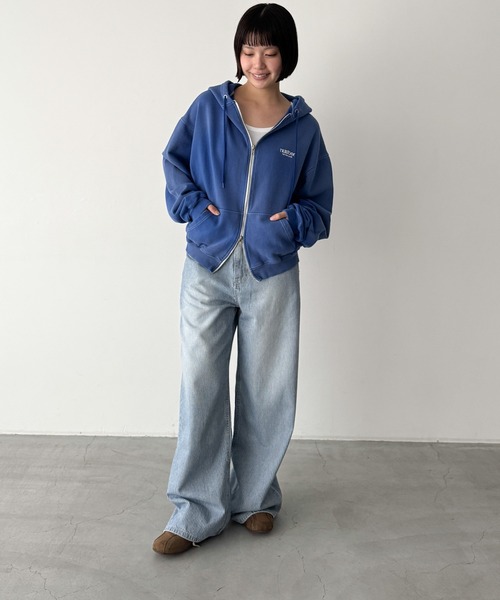 CANAL JEAN(キャナルジーン)の「El mar number ヴィンテージウォッシュジップパーカー(パーカー・レディース・ブルー・ONE SIZE)」の6枚目の写真