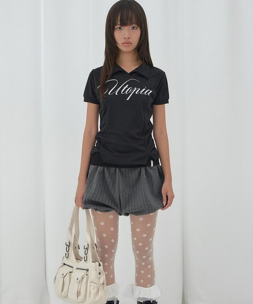 FANCY CLUB(ファンシークラブ)の「FANCY CLUB/ユートピアカラートップス(Tシャツ/カットソー・レディース・ホワイト/ブラック・FREE)」の4枚目の写真