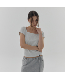 D. BASIC STRIPE SQUARE-NECK T - 3 COLOR