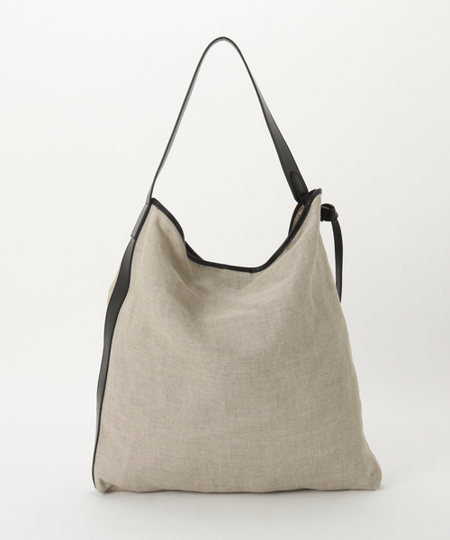 marco masi(マルコマージ)の「MARCOMASI/マルコマージ linen w leather BAG(ショルダーバッグ・レディース・ブラック・FREE)」の1枚目の写真