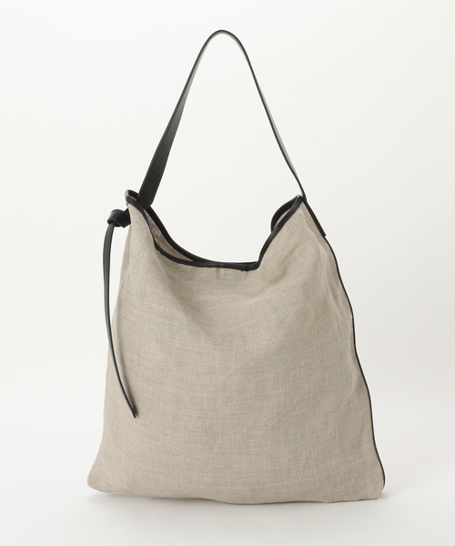 marco masi(マルコマージ)の「MARCOMASI/マルコマージ linen w leather BAG(ショルダーバッグ・レディース・ブラック・FREE)」の3枚目の写真