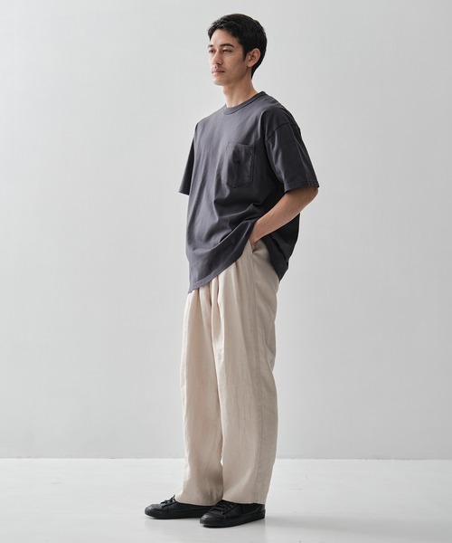 markaware（マーカウェア）の「【MARKAWARE/ マーカウェア】DOUBLE PLEATED EASY TROUSERS/ヘンプ細布 / ダブルプリーテッドイージートラウザーズ（スラックス・メンズ・ブラック/ホワイト・3/2）」の5枚目の写真