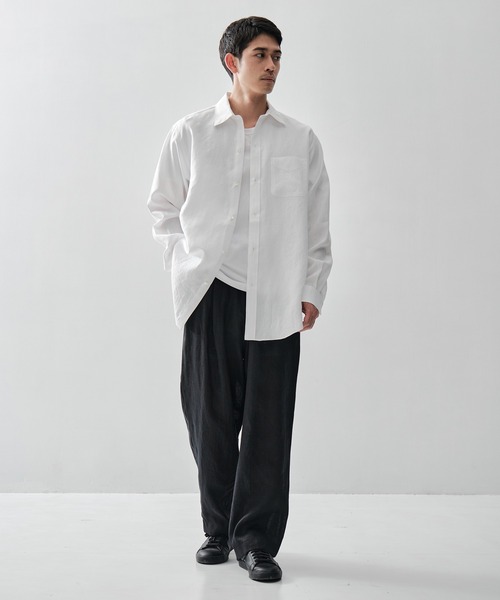 markaware（マーカウェア）の「【MARKAWARE/ マーカウェア】DOUBLE PLEATED EASY TROUSERS/ヘンプ細布 / ダブルプリーテッドイージートラウザーズ（スラックス・メンズ・ブラック/ホワイト・3/2）」の19枚目の写真