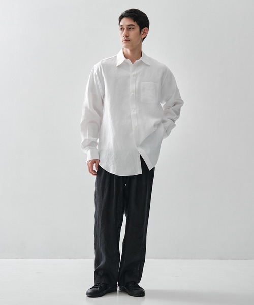 markaware（マーカウェア）の「【MARKAWARE/ マーカウェア】DOUBLE PLEATED EASY TROUSERS/ヘンプ細布 / ダブルプリーテッドイージートラウザーズ（スラックス・メンズ・ブラック/ホワイト・3/2）」の20枚目の写真