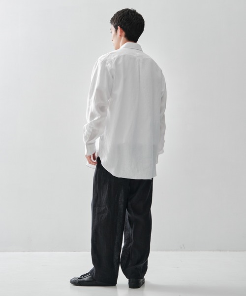 markaware（マーカウェア）の「【MARKAWARE/ マーカウェア】DOUBLE PLEATED EASY TROUSERS/ヘンプ細布 / ダブルプリーテッドイージートラウザーズ（スラックス・メンズ・ブラック/ホワイト・3/2）」の22枚目の写真