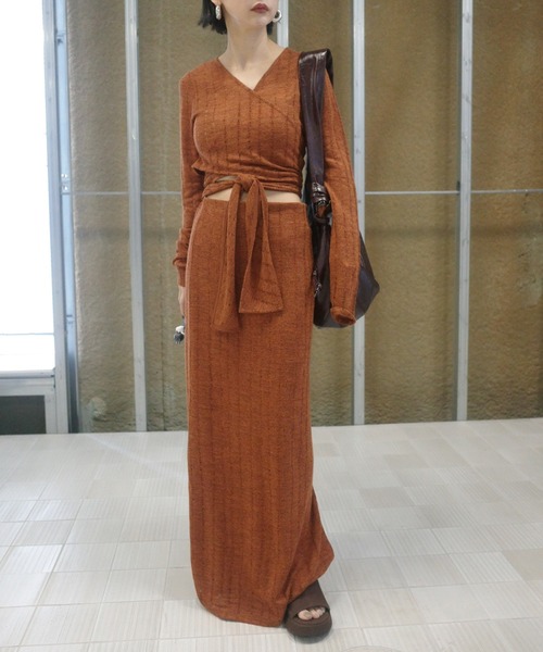 Ameri（アメリ）の「CACHE-COEUR DAMAGE CUT DRESS（ドレス・レディース・スカイブルー/ブラック/テラコッタ・MEDIUM/SMALL）」の9枚目の写真