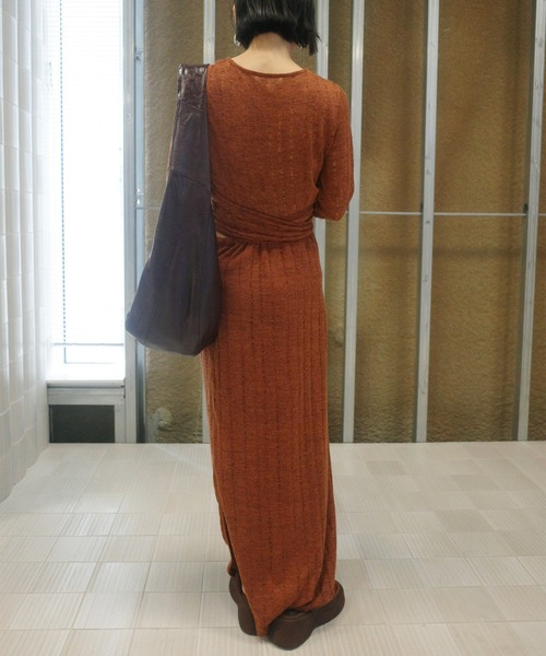 Ameri（アメリ）の「CACHE-COEUR DAMAGE CUT DRESS（ドレス・レディース・スカイブルー/ブラック/テラコッタ・MEDIUM/SMALL）」の10枚目の写真