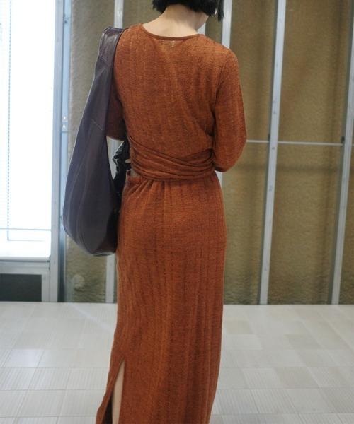 Ameri（アメリ）の「CACHE-COEUR DAMAGE CUT DRESS（ドレス・レディース・スカイブルー/ブラック/テラコッタ・MEDIUM/SMALL）」の13枚目の写真