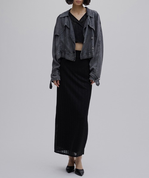 Ameri（アメリ）の「CACHE-COEUR DAMAGE CUT DRESS（ドレス・レディース・スカイブルー/ブラック/テラコッタ・MEDIUM/SMALL）」の7枚目の写真