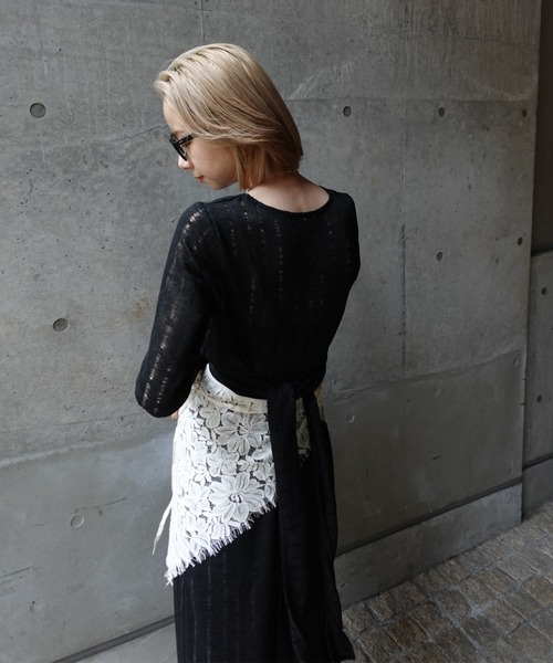 Ameri（アメリ）の「CACHE-COEUR DAMAGE CUT DRESS（ドレス・レディース・スカイブルー/ブラック/テラコッタ・MEDIUM/SMALL）」の15枚目の写真