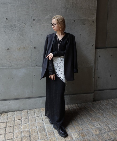 Ameri（アメリ）の「CACHE-COEUR DAMAGE CUT DRESS（ドレス・レディース・スカイブルー/ブラック/テラコッタ・MEDIUM/SMALL）」の16枚目の写真