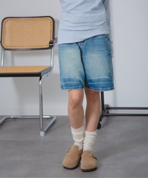 MEMECLE(メメクル)の「【 MEMECLE / メメクル 】スタッズベルト付きハーフデニムパンツ(デニムパンツ・レディース・ブルー・MEDIUM/SMALL)」の5枚目の写真