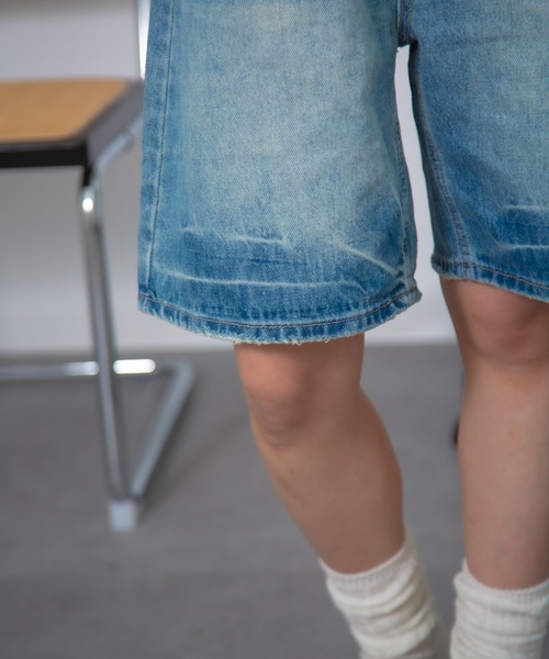 MEMECLE(メメクル)の「【 MEMECLE / メメクル 】スタッズベルト付きハーフデニムパンツ(デニムパンツ・レディース・ブルー・MEDIUM/SMALL)」の10枚目の写真