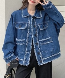フリンジデザインデニムジャケット