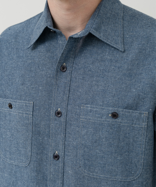 MANNERGRAM(マナーグラム)の「シャンブレーリネンワークシャツ(シャツ/ブラウス・メンズ・その他・95(M)/L/XL)」の4枚目の写真