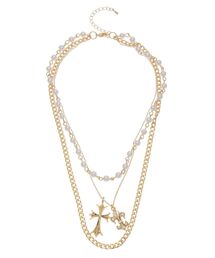 EVRIS（エヴリス）の「CROSS HEART CHAIN 3連 ネックレス（ネックレス）」