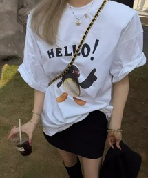 アニマルプリントTシャツ / ペンギン柄 / ビッグT