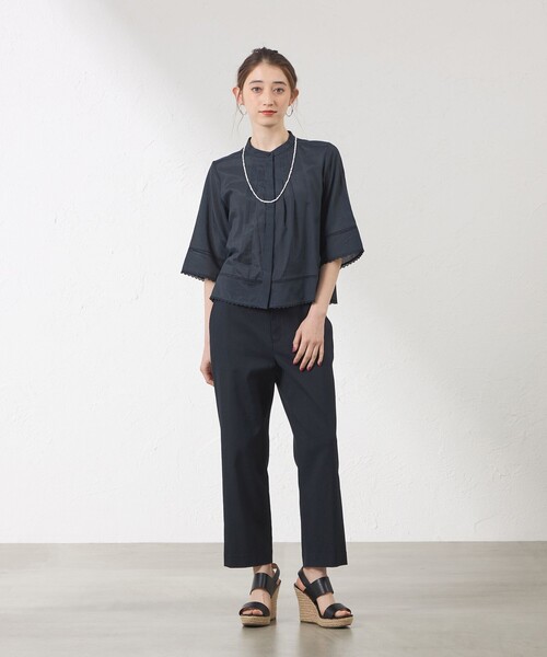 amaca（アマカ）の「【接触冷感･UV対策･吸水速乾】ドライオックス クロップドパンツ（その他パンツ・レディース・ブルー系その他4/ダークネイビー/オフホワイト/ブルー・40/36/38）」の9枚目の写真