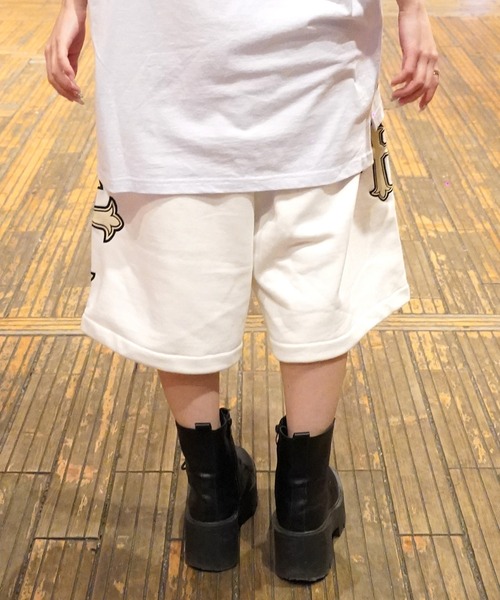 GALFY(ガルフィー)の「【別注】GA×GALFY-別注十字架わんわんハーフパンツ(スウェットパンツ・メンズ・ホワイト/ブラック/ブラック系2・S/L/XL)」の6枚目の写真
