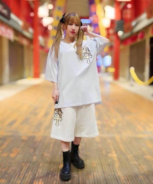 GALFY(ガルフィー)の「【別注】GA×GALFY-別注十字架わんわんハーフパンツ(スウェットパンツ・メンズ・ホワイト/ブラック/ブラック系2・S/L/XL)」の8枚目の写真