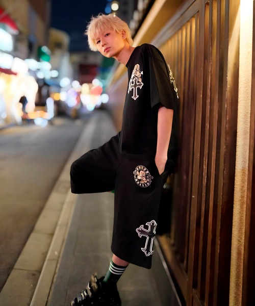 GALFY(ガルフィー)の「【別注】GA×GALFY-別注十字架わんわんハーフパンツ(スウェットパンツ・メンズ・ホワイト/ブラック/ブラック系2・S/L/XL)」の17枚目の写真
