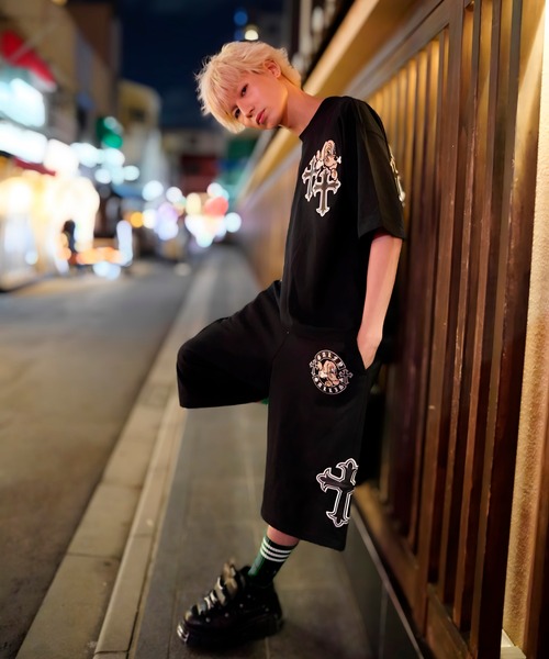 GALFY(ガルフィー)の「【別注】GA×GALFY-別注十字架わんわんハーフパンツ(スウェットパンツ・メンズ・ホワイト/ブラック/ブラック系2・S/L/XL)」の18枚目の写真