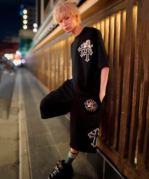 GALFY(ガルフィー)の「【別注】GA×GALFY-別注十字架わんわんハーフパンツ(スウェットパンツ・メンズ・ホワイト/ブラック/ブラック系2・S/L/XL)」の19枚目の写真
