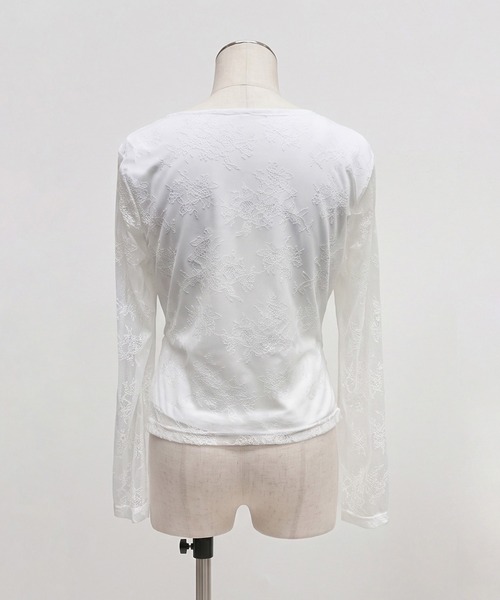 Kuroba（クロバ）の「レースシアートップス（Tシャツ/カットソー・レディース・オフホワイト・FREE）」の5枚目の写真