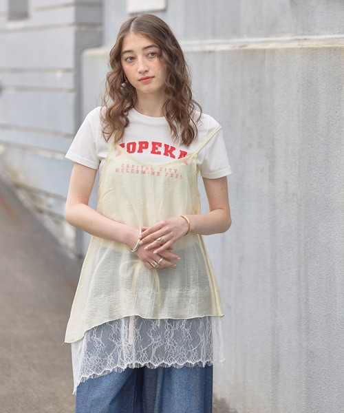 GEORGE'S(ジョージズ)の「レースキャミワンピース(ワンピース・レディース・イエロー/オフホワイト/ブラック・FREE)」の14枚目の写真