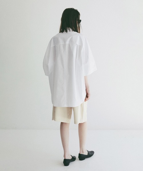CLANE(クラネ)の「HALF SLEEVE HUGE SHIRTS(シャツ/ブラウス・レディース・グレー/ストライプ/ホワイト・1/2)」の8枚目の写真