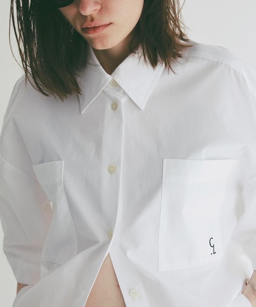 CLANE(クラネ)の「HALF SLEEVE HUGE SHIRTS(シャツ/ブラウス・レディース・グレー/ストライプ/ホワイト・1/2)」の9枚目の写真
