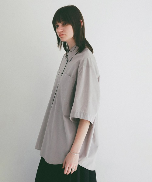 CLANE(クラネ)の「HALF SLEEVE HUGE SHIRTS(シャツ/ブラウス・レディース・グレー/ストライプ/ホワイト・1/2)」の13枚目の写真