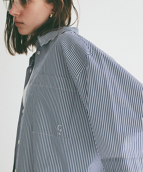 CLANE(クラネ)の「HALF SLEEVE HUGE SHIRTS(シャツ/ブラウス・レディース・グレー/ストライプ/ホワイト・1/2)」の21枚目の写真