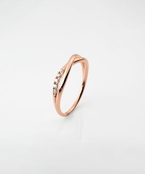 Cream dot.（クリームドット）の「【金属アレルギー対応】アシンメトリーなラインストーンクロス華奢リング（リング・レディース・シルバー/ピンクゴールド/ゴールド・7号/19号/23号/21号/17号/15号/13号/11号）」の10枚目の写真